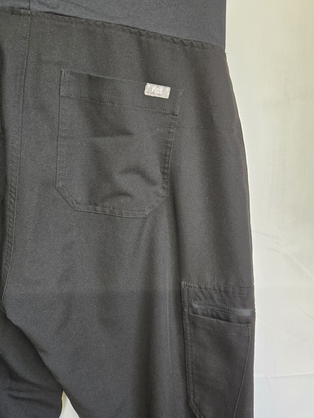 Figs Women Maternity S Black Zamora Jogger Scrub Pants Belly Band Pockets - Picture 5 of 6